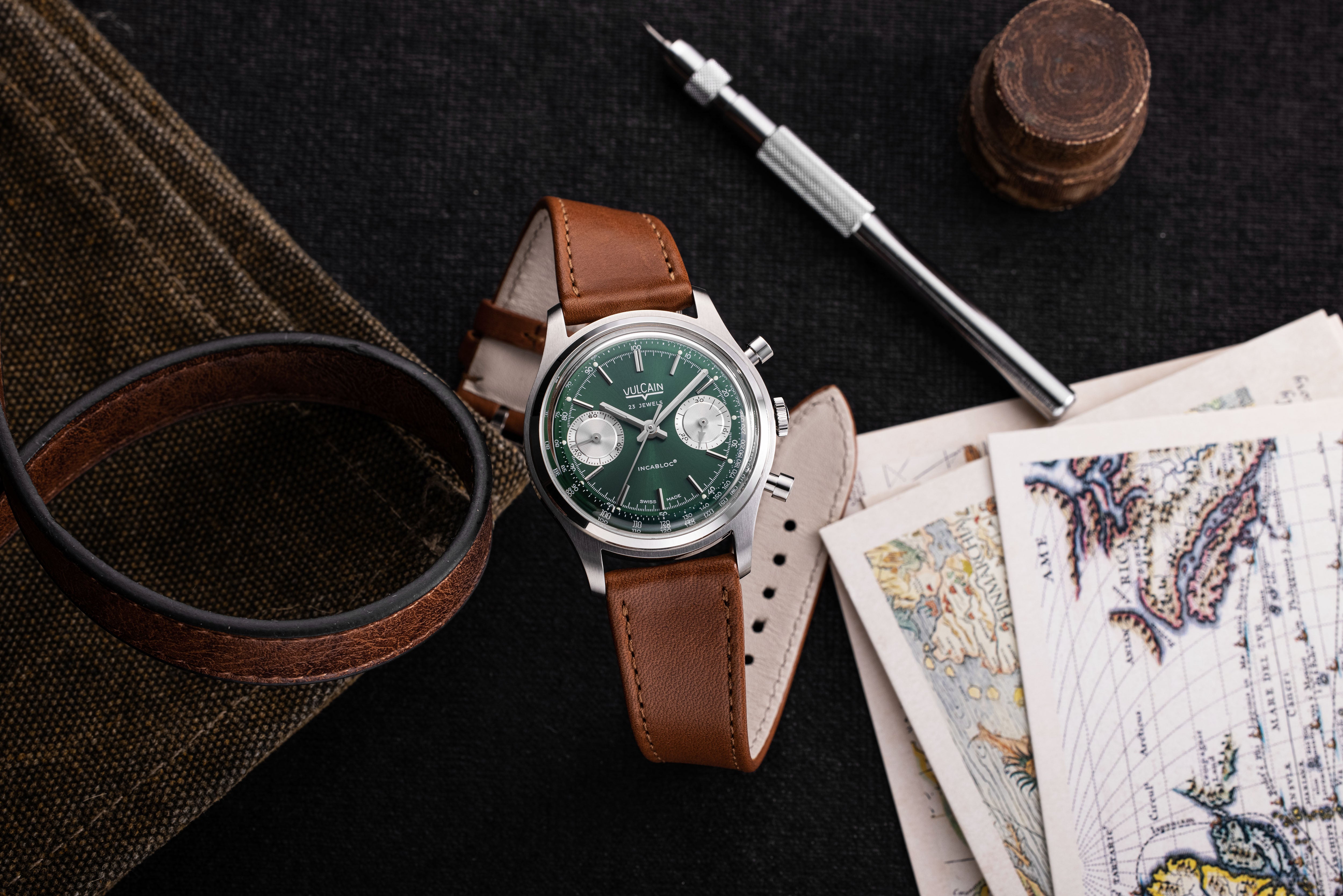 Introducing the Vulcain Chronograph 1970s Green Dial