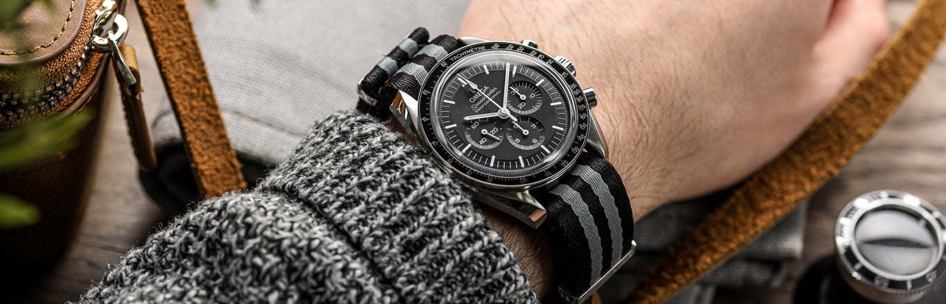 Racing Black Speedy Leather Watch Strap - Change It