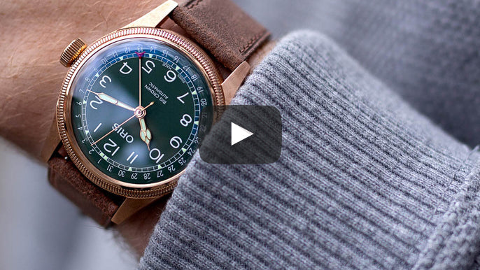 Oris big crown online pointer date bronze patina