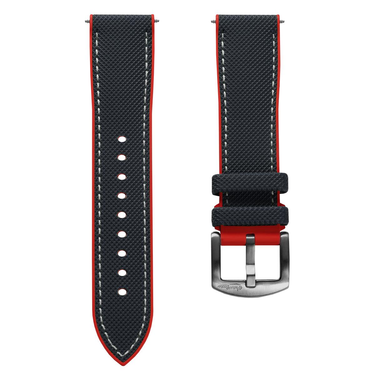 WatchGecko ChronoFKM Rubber Watch Strap Blue Red