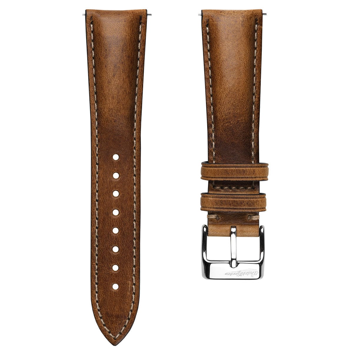 Vintage Highley Genuine Leather Watch Strap - Light Brown | WatchGecko