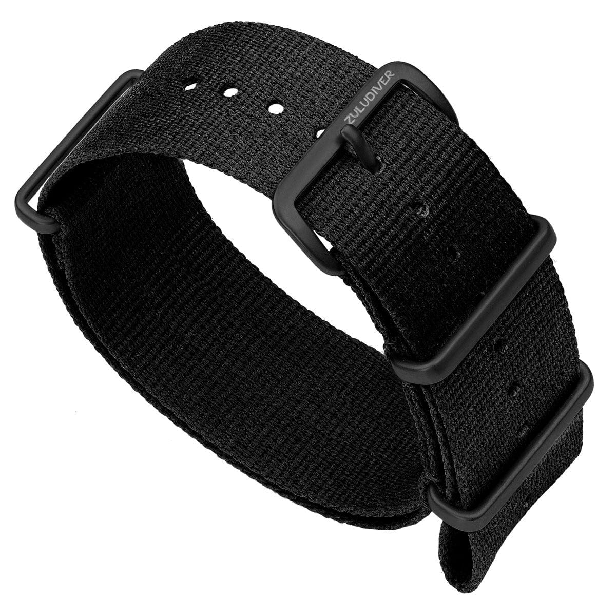 ZULUDIVER 1973 British Military Watch Strap CADET Combat Black PVD IP Black