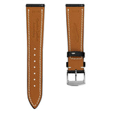 Arnhem Gator Print Genuine Leather Watch Strap - Black