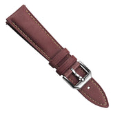 Whitby Vintage Padded Leather Watch Strap - Burgundy