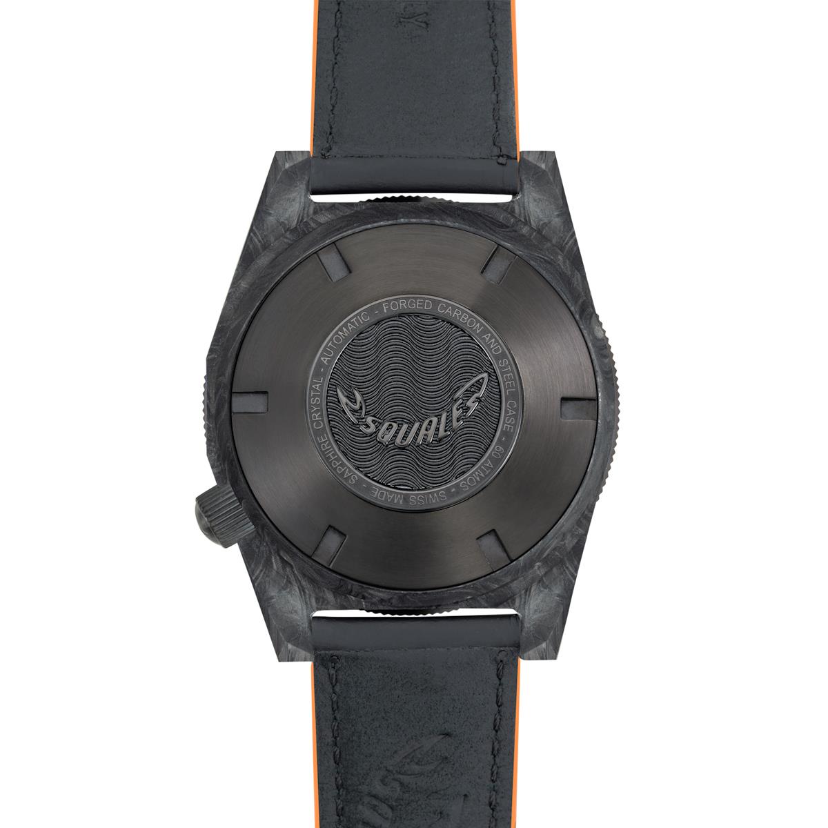 Squale T-183A ORANGE on Rubberized Leather Strap