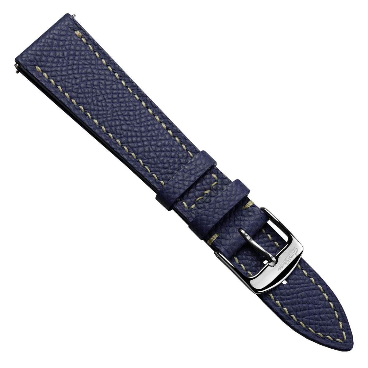 Hanley Epsom Leather Watch Strap - Dark Blue