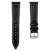 Arnhem Gator Print Genuine Leather Watch Strap - Black