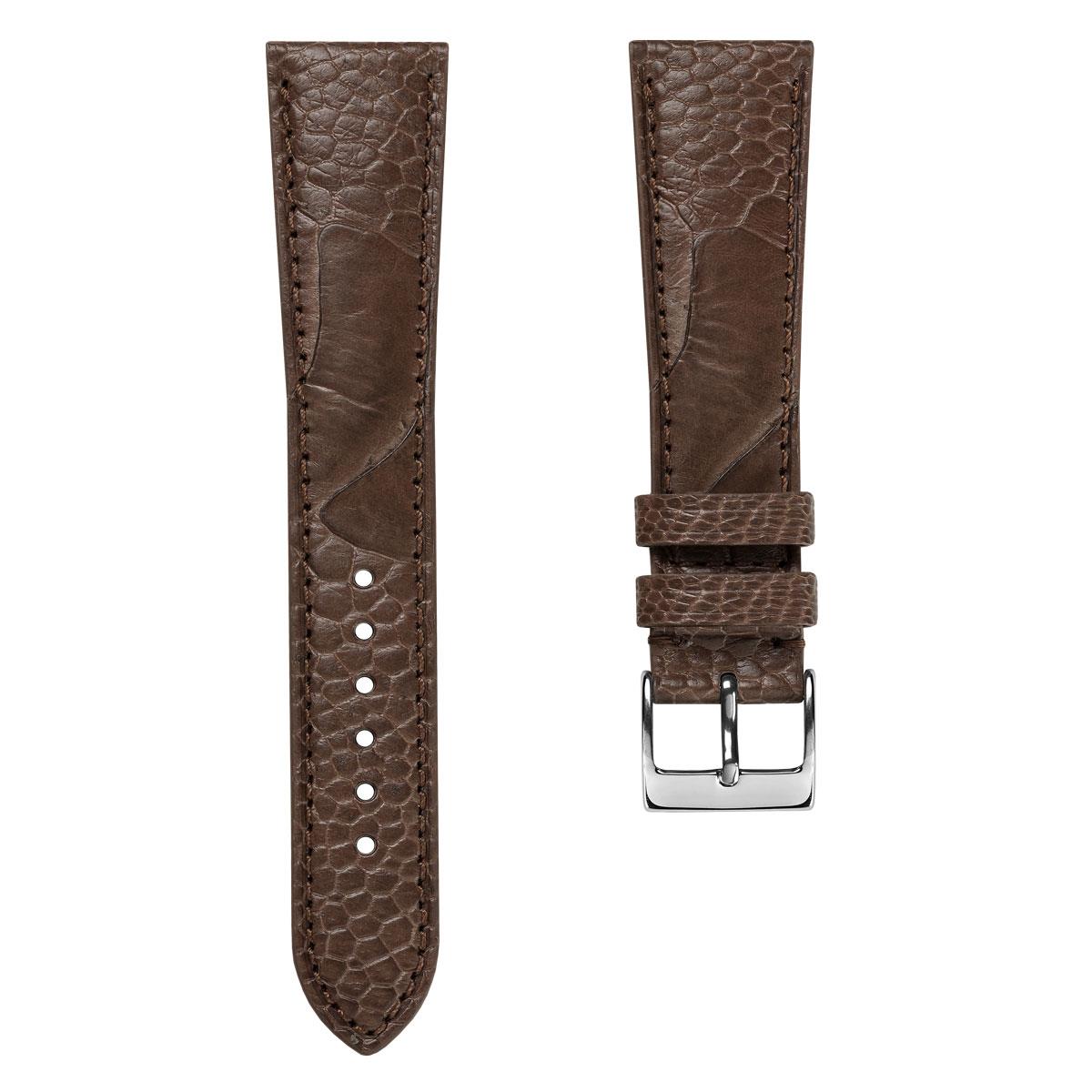 Ostrich Leg Leather Watch Strap - Earth