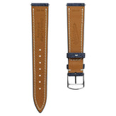 Arbour Hand-Stitched Denim Design Genuine Leather Watch Strap - Navy