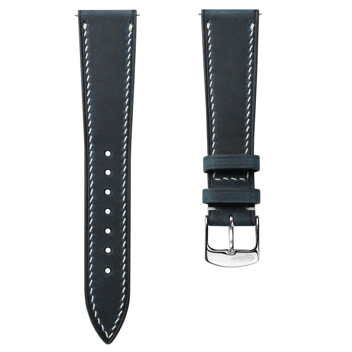 German Hand-Stitched Crazy Horse Leather Watch Strap - Peacock