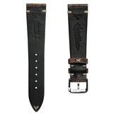 Dexter Cracked Finish Leather Watch Strap - Gloss Mahogany