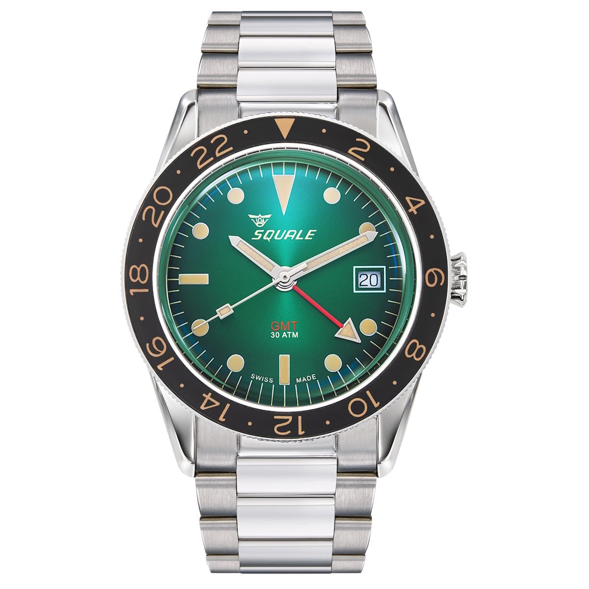Squale SUB39GMTG Green on Stainless Steel Bracelet