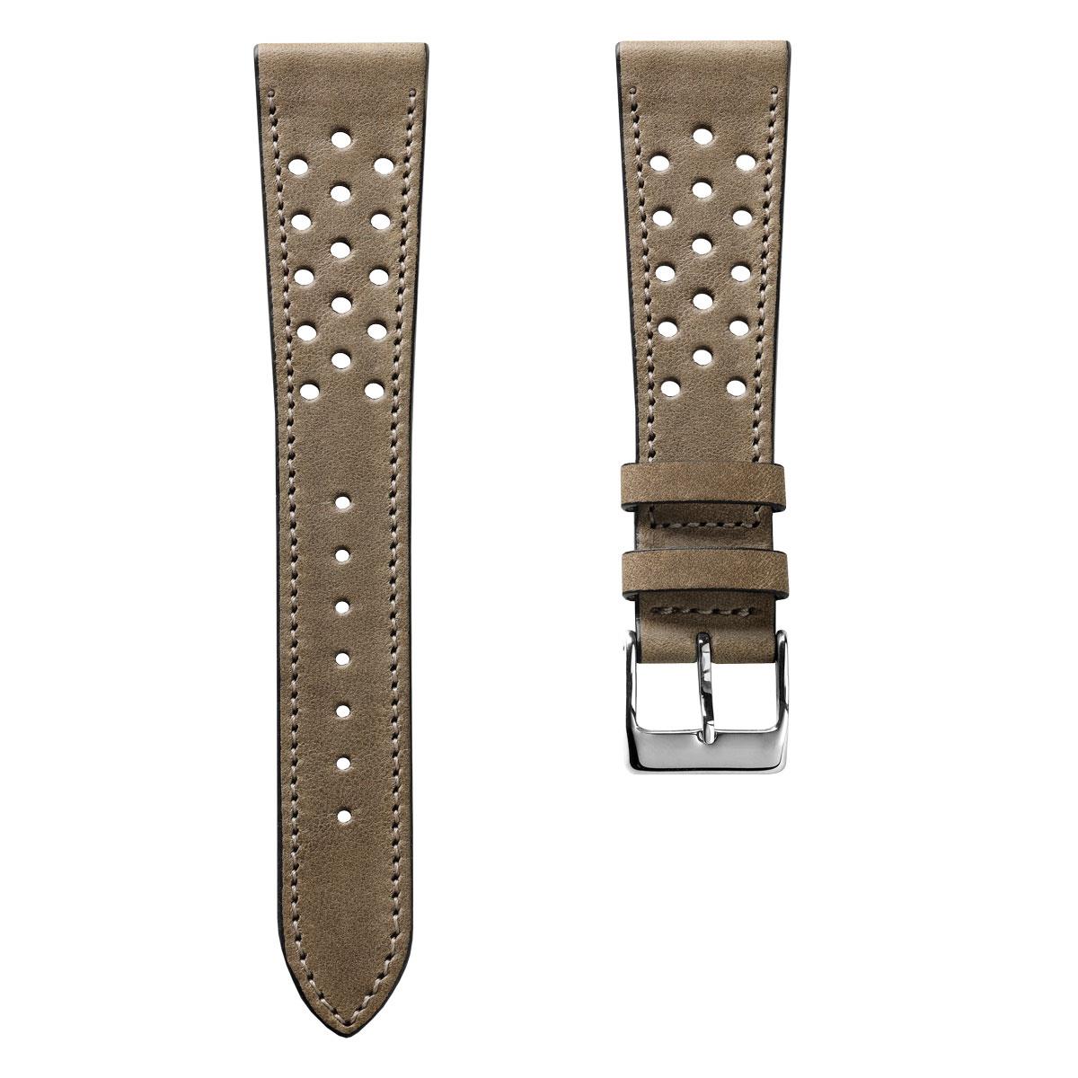 WatchGecko Missouri Perforated Leather Watch Strap - Beige