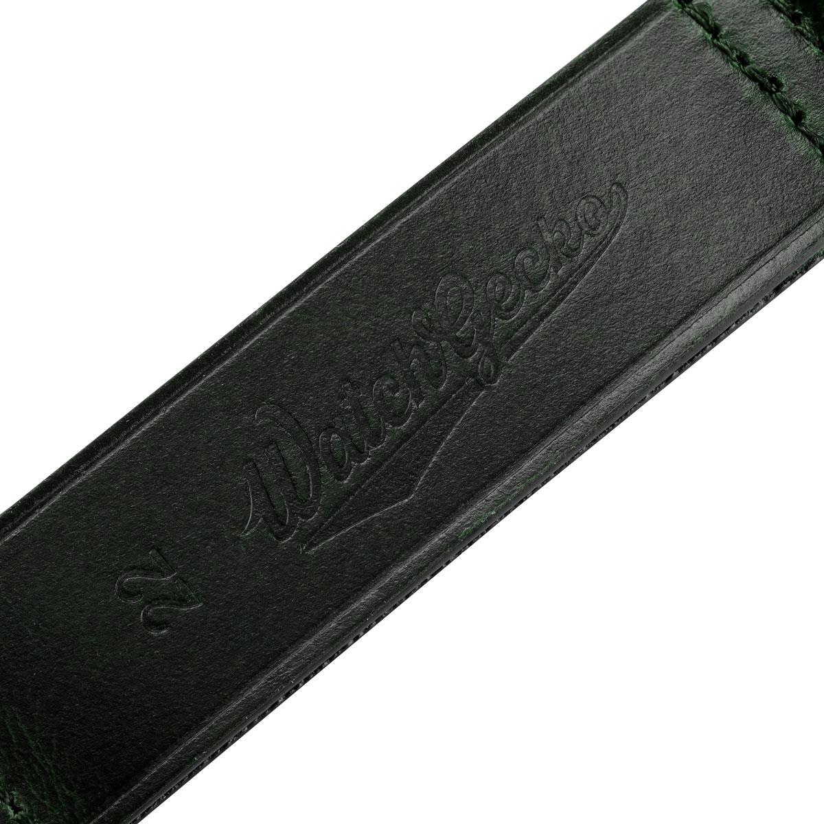 WatchGecko Genuine Leather British Military Watch Strap: Cambridge - Vintage Green