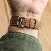 WatchGecko Brixham Classic Saffiano Leather Watch Strap - Tan