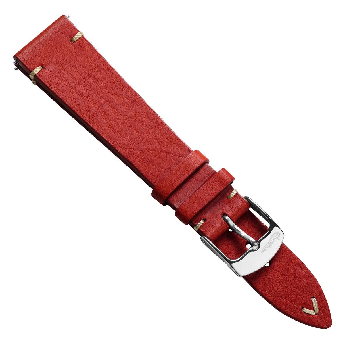 Finsbury Minerva Box Genuine Leather Watch Strap - Poppy Red