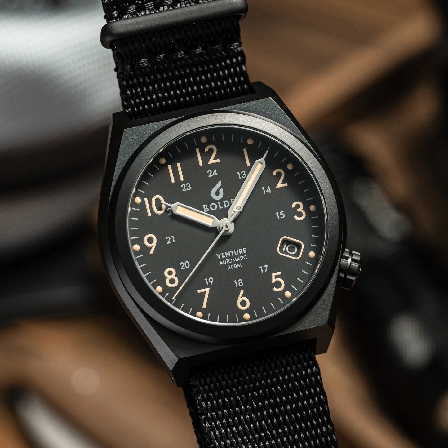 Boldr Venture Automatic Field Watch - Black Dawn