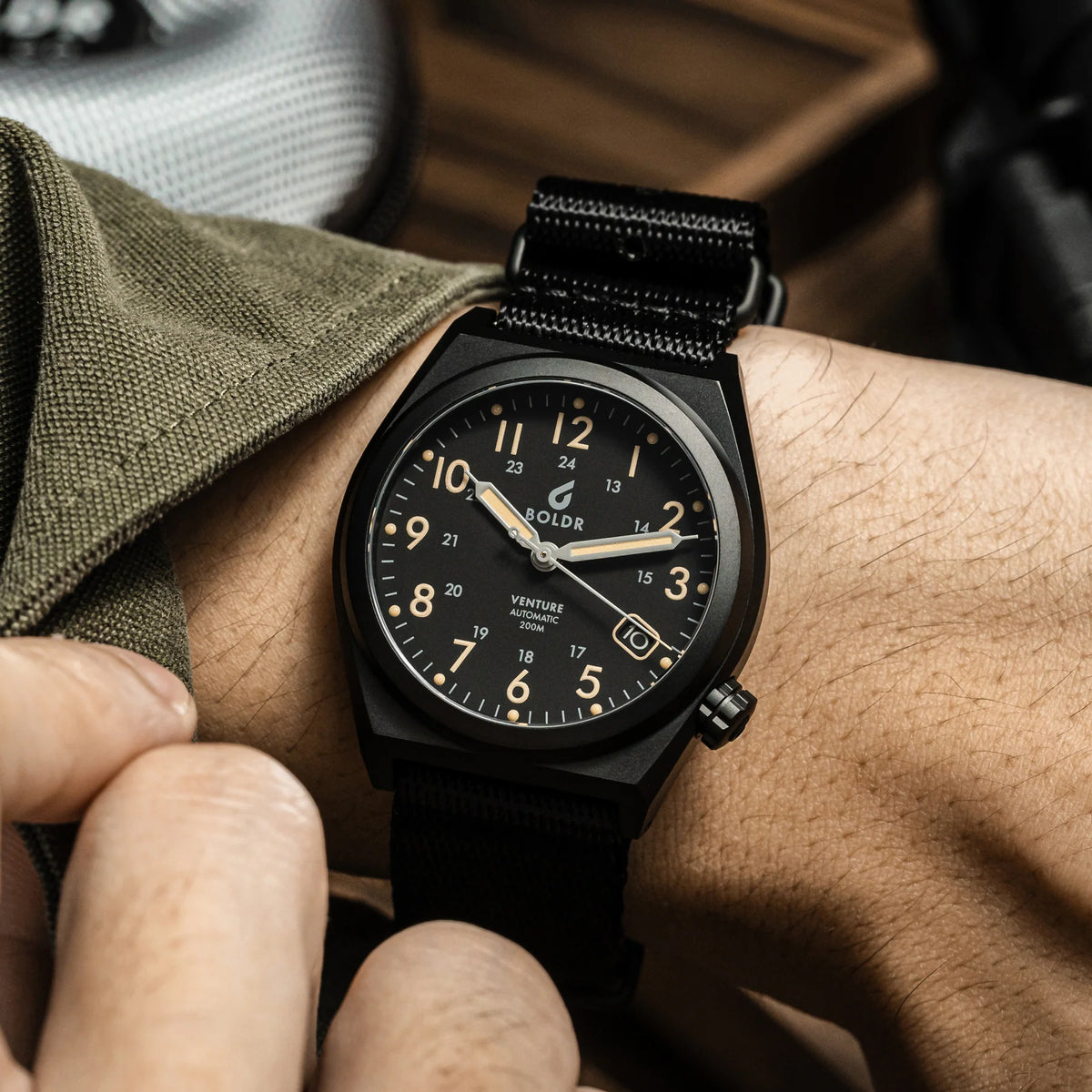 Boldr Venture Automatic Field Watch - Black Dawn