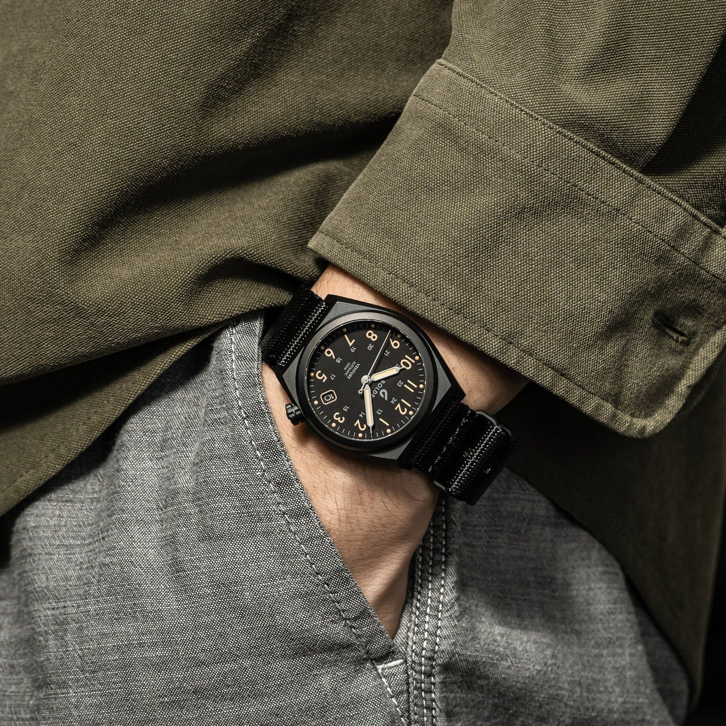 Boldr Venture Automatic Field Watch - Black Dawn