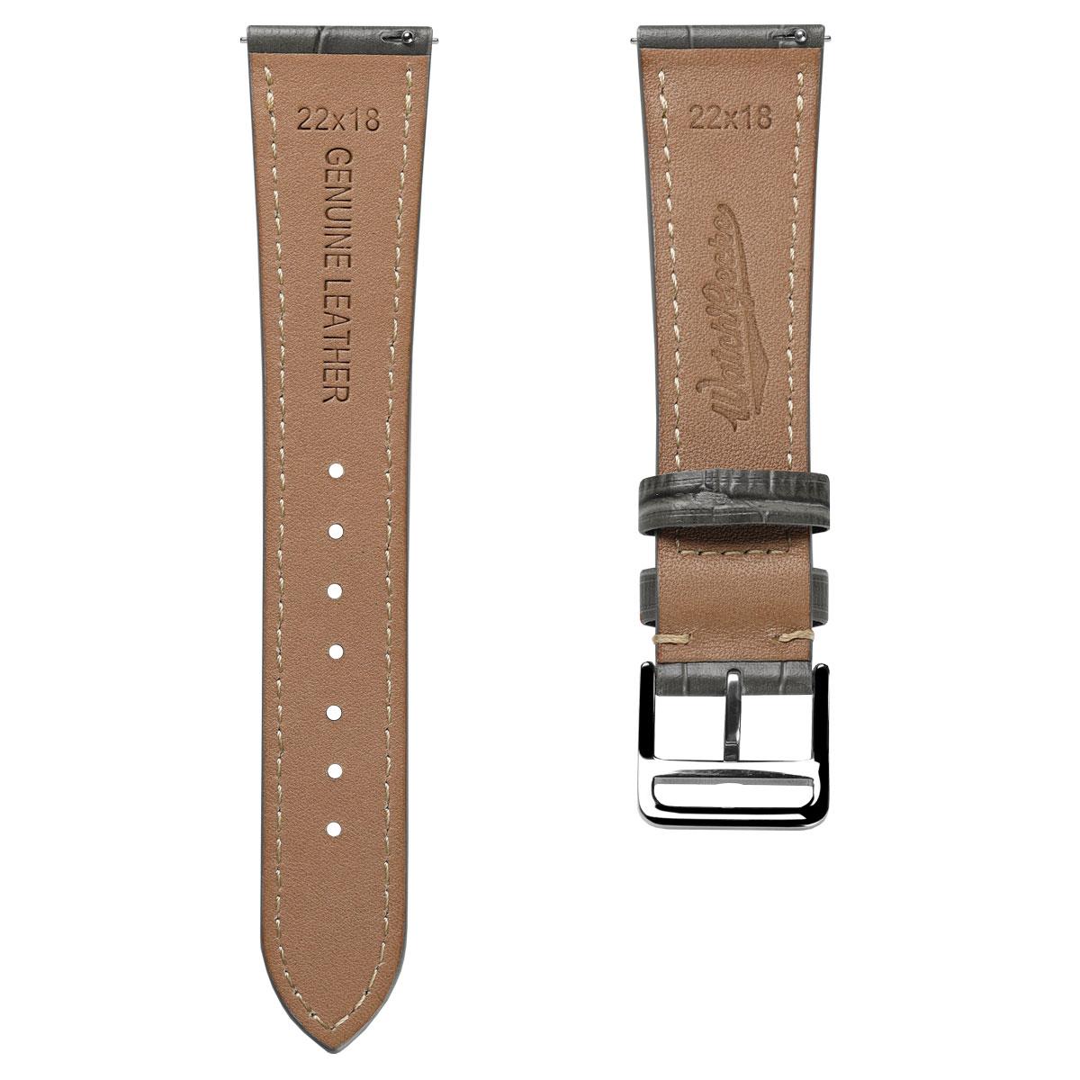 Brixham Special Buckle Gator Watch Strap - Grey