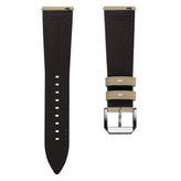 Whitby Vintage Padded Leather Watch Strap - Beige