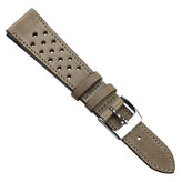 WatchGecko Missouri Perforated Leather Watch Strap - Beige