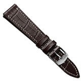 Arnhem Gator Print Genuine Leather Watch Strap - Chocolate Brown