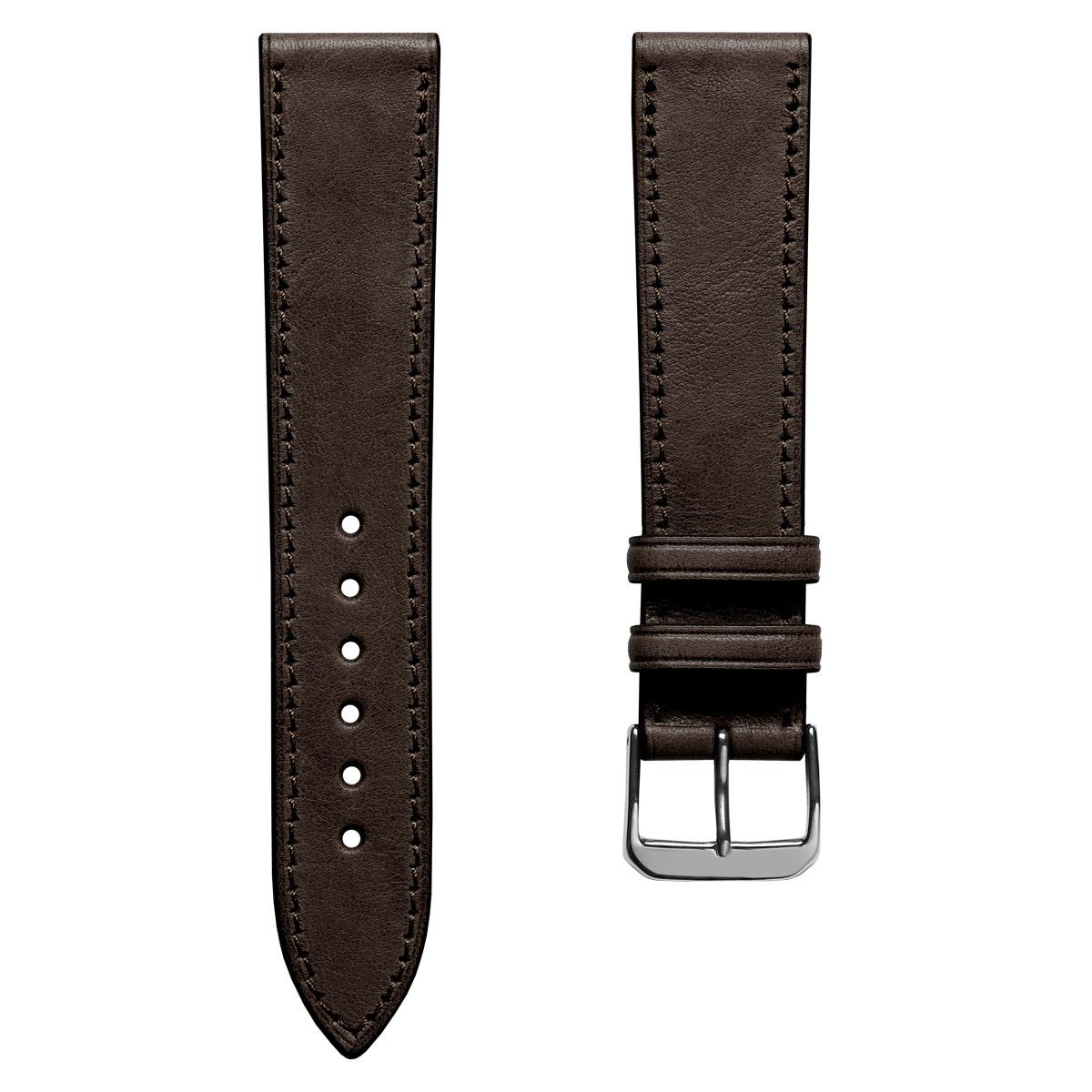 Camden Hand-Stitched Genuine Leather Watch Strap - Mocha