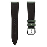 Whitby Vintage Padded Leather Watch Strap - Sage Green