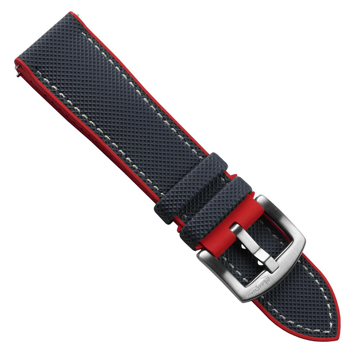 WatchGecko ChronoFKM Rubber Watch Strap - Blue & Red