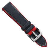 WatchGecko ChronoFKM Rubber Watch Strap - Blue & Red