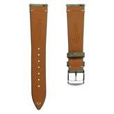 Newham Inverted Horween Shell Genuine Leather Watch Strap - Sage Green