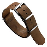 WatchGecko British Military Watch Strap: Cambridge Crazy Pull-Up Leather - Chestnut Brown