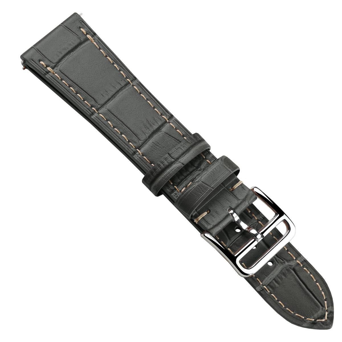 Brixham Special Buckle Gator Watch Strap - Grey