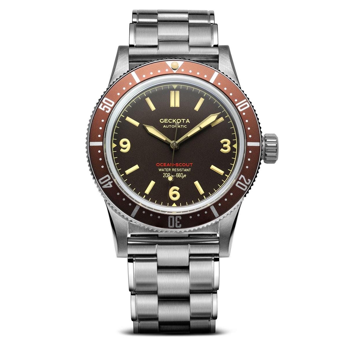 Geckota Ocean-Scout Dive Watch - Sienna Brown