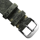 Dexter Cracked Finish Leather Watch Strap - Matte Forest Green