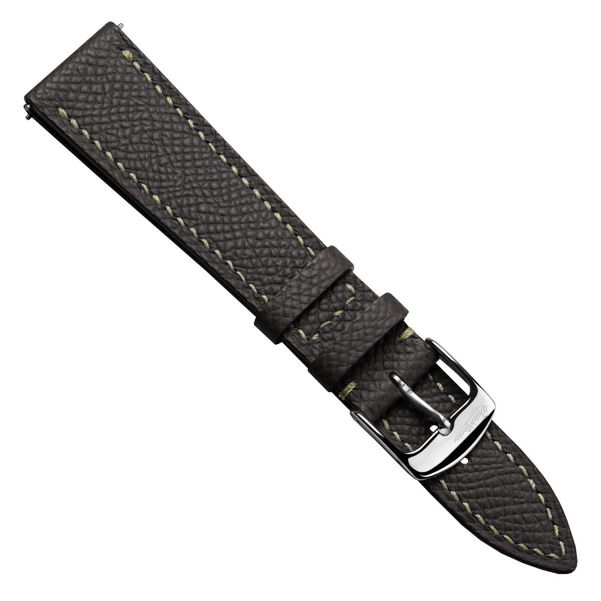 Hanley Epsom Leather Watch Strap - Dark Brown