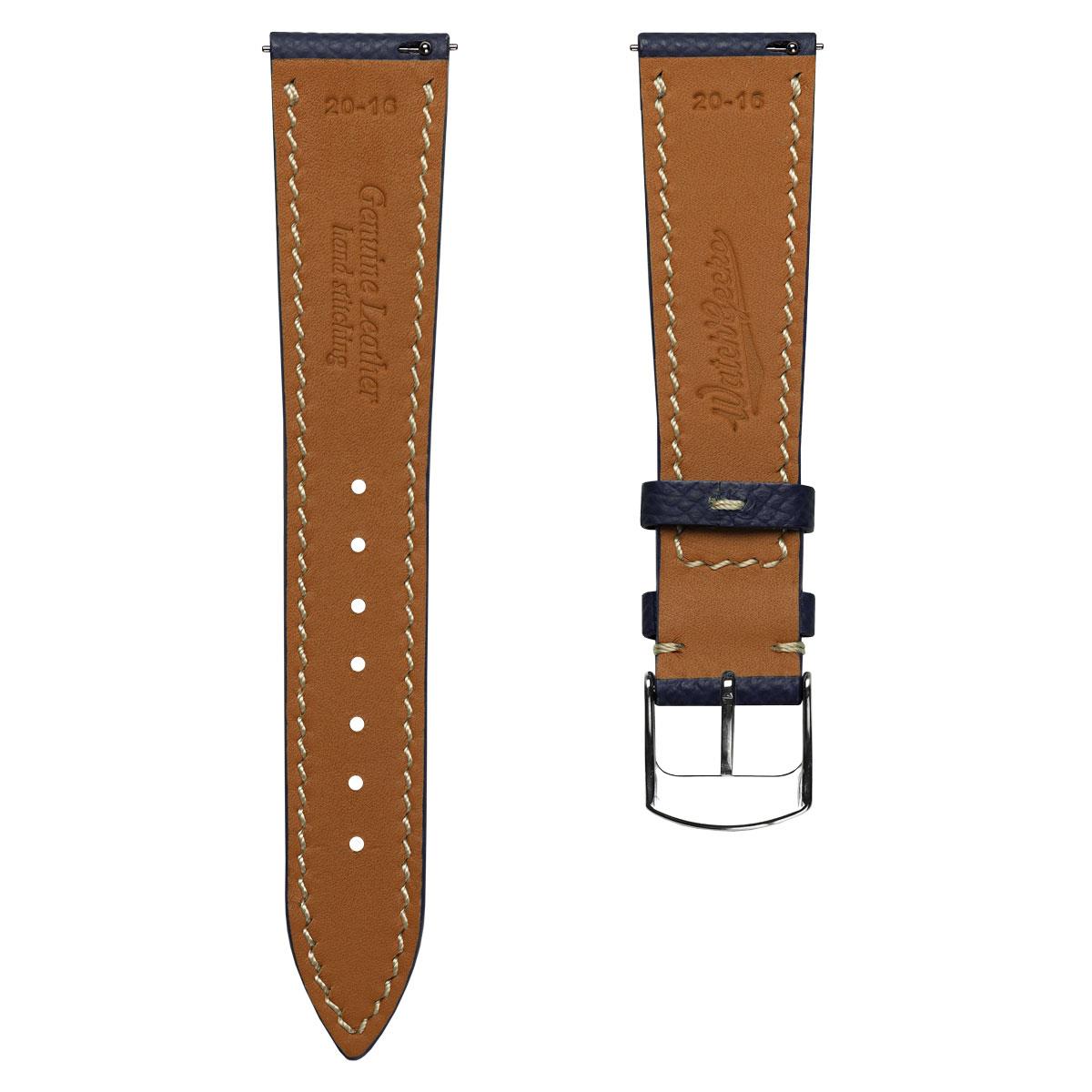 Hanley Epsom Leather Watch Strap - Dark Blue