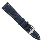 Arbour Hand-Stitched Denim Design Genuine Leather Watch Strap - Navy