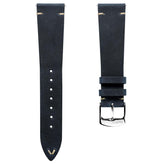 German V-Stitch Crazy Horse Leather Watch Strap - Peacock