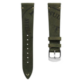 Newham Inverted Horween Shell Genuine Leather Watch Strap - Olive Green