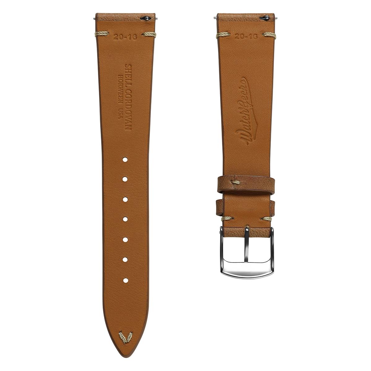 Newham Inverted Horween Shell Genuine Leather Watch Strap - Russet Brown