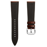 Tenby Classic Padded Genuine Leather Watch Strap  - Chestnut Brown & Chestnut Brown Stitching