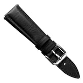 Tenby Classic Padded Genuine Leather Watch Strap  - Black & Black Stitching