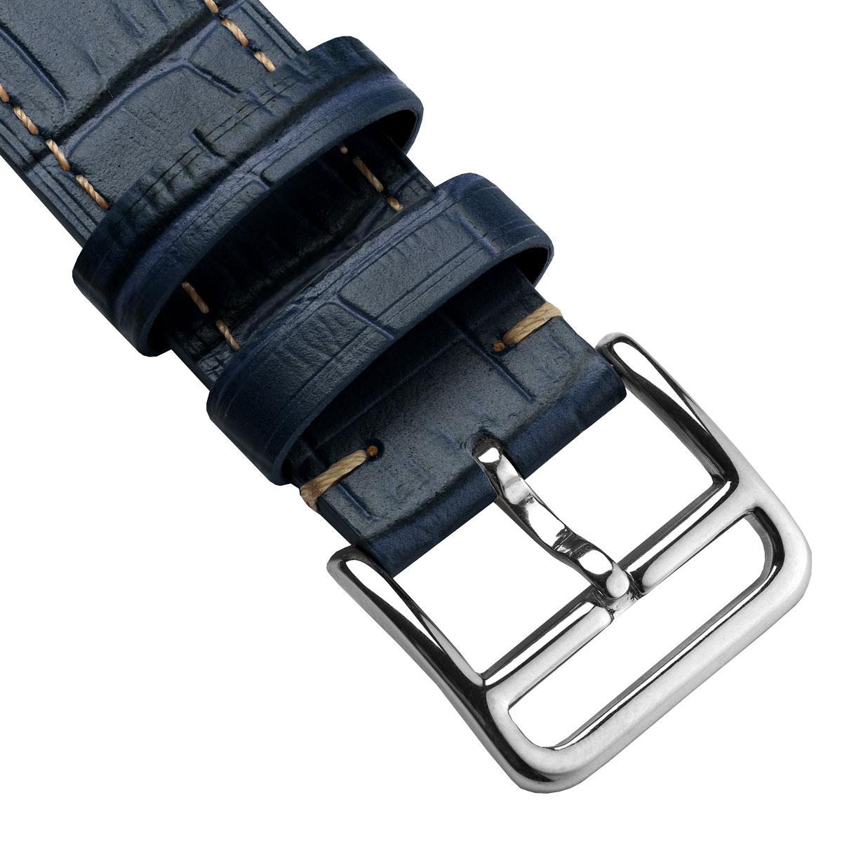 Brixham Special Buckle Gator Watch Strap - Blue