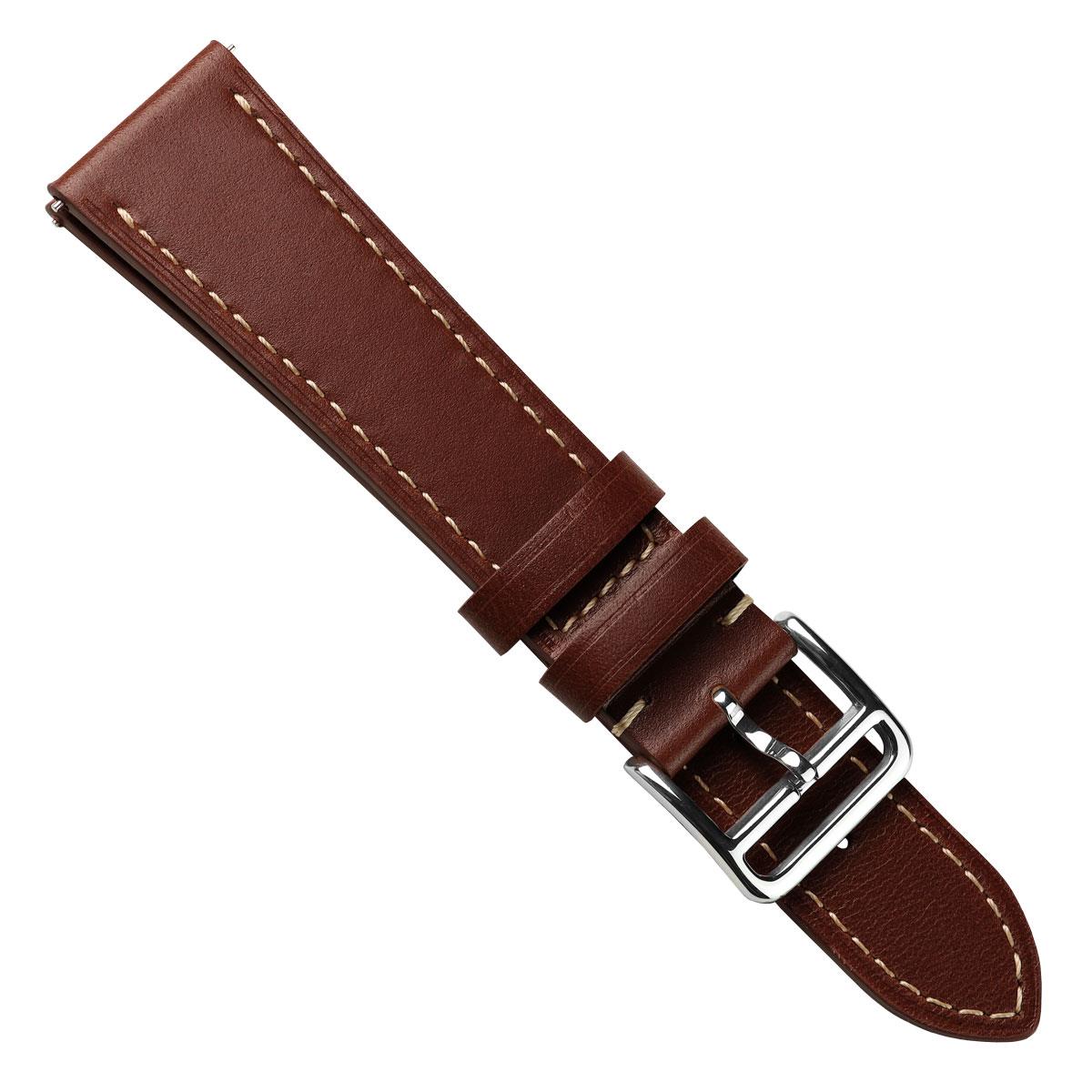 Brixham Special Buckle Classic Leather Watch Strap - Chestnut Brown