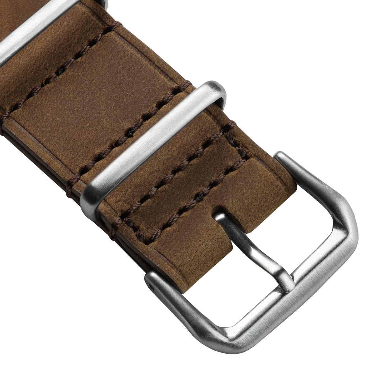 WatchGecko British Military Watch Strap: Cambridge Crazy Pull-Up Leather - Chestnut Brown