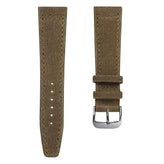 WatchGecko Two-Piece Canvas Watch Strap - Brown