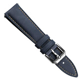 Whitby Vintage Padded Leather Watch Strap - Dark Blue