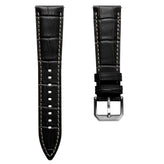 Carolina Gator Print Genuine Leather Watch Strap - Black